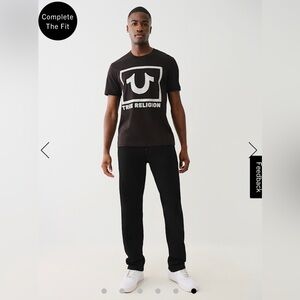 True Religion RICKY RED SINGLE NEEDLE FLAP STRAIGHT JEAN 29x34